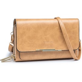 Roulens Klein Handy Umhängetasche,Damen Kleine Umhängetasche,PU Leder Crossbody Schultertasche Reisepass Handytasche mit Kartenschlitz Verstellbar Abnehmbar Schultergurt