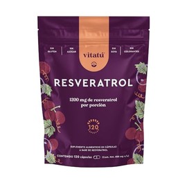 Vitatú | Resveratrol, 1200 mg por porción con 120 cápsulas, 100% Puro, Ingredientes de Origen Natural, con Antioxidantes, Suplemento Alimenticio