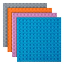 HOTUT Classic Baseplates, 4Pcs Square 32x32 Stud Building Base, 10"×10" Large Building Board Base Plates, 100% Compatible with All Major Brands, Build and Display Board Set - Four Color