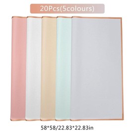 Rstigiker Bouquet Wrapping Paper 20 Sheet, 5 Color Waterproof Flower Wrapping Paper Florist Packaging Paper for Wedding Birthdays Party Decoration Gift Wrap DIY Arts Crafts, 58cm