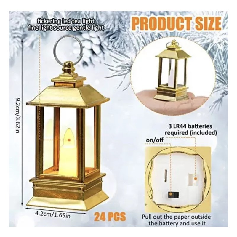 Tuanse 24 Pack Mini Lanterns Bulk Small Lanterns Decorative with