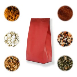 Bolsas Fuelles Lamitec Rojo 39cm x100 Para Café Semillas Alimentos                                                                                    