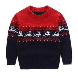 Motteecity Boys' Cartoon Pullover Sweater Size 6 Red