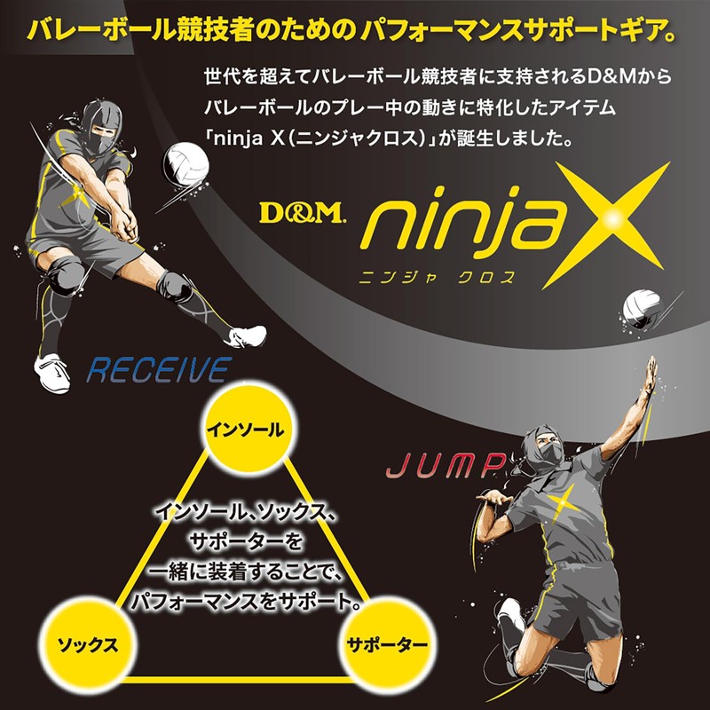 D&M 109127 Ninja Cloth Insole, For Receiving, Black, L Size