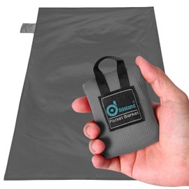 Odoland Waterproof Sandproof Leisure Sheet, 27.6 x 43.3 inches (70 x 110 cm), Tent Sheet, Integrated Storage Bag, Quick Drying, Lightweight, Thick, Foldable, Ground Sheet, Beach Mat, Picnic Mat (Gray)