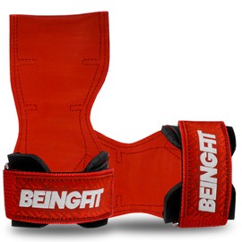 Beingfit Power Grip, Muscle Training, Gym, Grip Grip, Muscle Training Goods, Pull Up Assistance, Genuine 2-Piece Set, Unisex (FREE, RED)