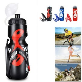 JOMAE-Shop Bike Water Bottle with Cage Mount Holder,650ml Outdoor Sports Water Bottle for Cycling Mountain Bikes Sports, Indoor and Outdoor Activities(White)