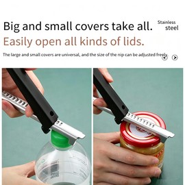 Adjustable Jar & Bottle Opener, Stainless Steel, Manual, Kitchen