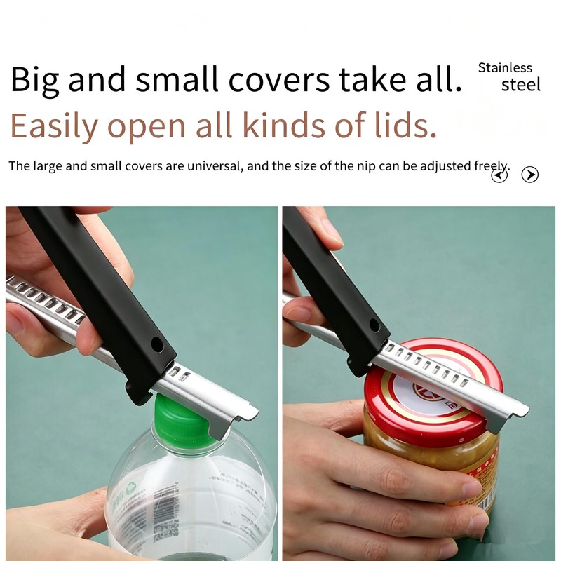 Adjustable Jar & Bottle Opener, Stainless Steel, Manual, Kitchen