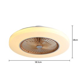 Harbin-Star 58cm Ceiling Fans with Light, Modern Invisible LED Ceiling Chandelier Fan Light Dimmable Variable Speed with Remote Control Lighting Fixture USA Stock (Gold)