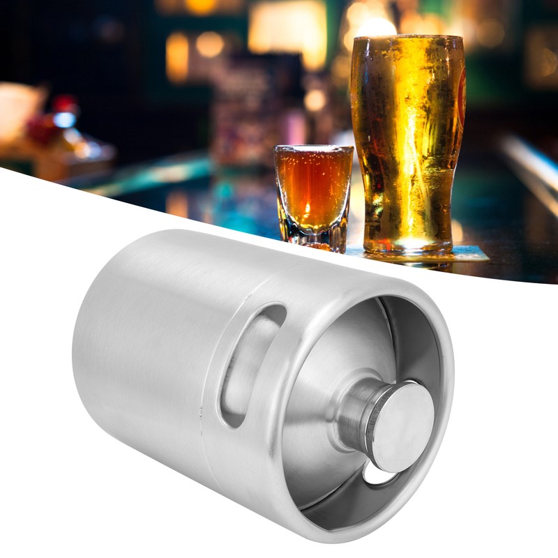 2L Beer Keg Mini Stainless Steel Beer Barrel with Spiral