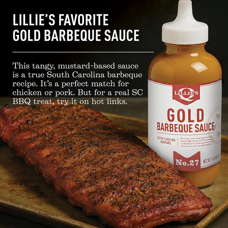 Lillie's Q - Gold Barbeque Sauce, Gluten-Free, Non-GMO, No Preservatives,
