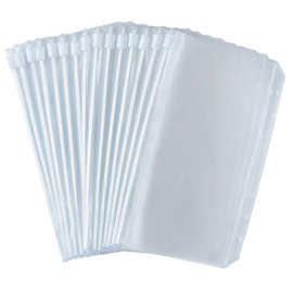 Pack of 30 A6 Binder Bags, Transparent PVC 6-Hole Zip Folder, Waterproof Plastic Binder Pockets, Money Budget Envelopes for Notebook Planner, Insert Pages Loose Leaf Bags, Photo