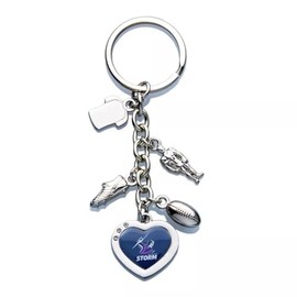 Melbourne Storm NRL Logo Charm Keyring Key Ring