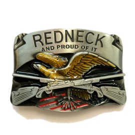 Redneck Belt Buckle Western Cowboy Cowgirl Motorcyclist Native American (RDNK-01), Metallic, One Size for all, Metallic, One Size for all