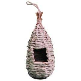 Dehner Natura Wild Bird Nest Bag Herdis Entrance Hole Diameter 4.5 cm, Diameter 10 cm, Height 22 cm, Bristle Grass