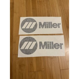 Oracle MILLER WELDER 12” WIDE  (set Of 2) Replacement DECAL STICKER Black VINYL USA