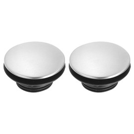 sourcing map 2 Pcs Kitchen Sink Hole Cover, 1.77 Inch Faucet Hole Cover Stainless Steel/Plastic Tap Hole Plate Stopper for Top Holes Kitchen Bathroom Sink Accessories, Silver/Black