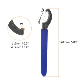 HARFINGTON 2 Pcs C Hook Spanner Wrench 22-26 Nut Shock Wrench Steel Chuck Nut with Blue Non-Slip Handle for Lathe Clamping