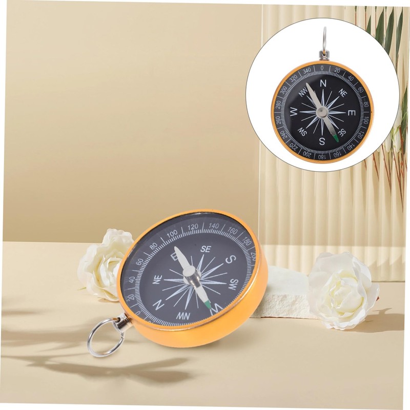 WOONEKY Portable Keychain Compass Aluminum Alloy Hiking Travel Compass with