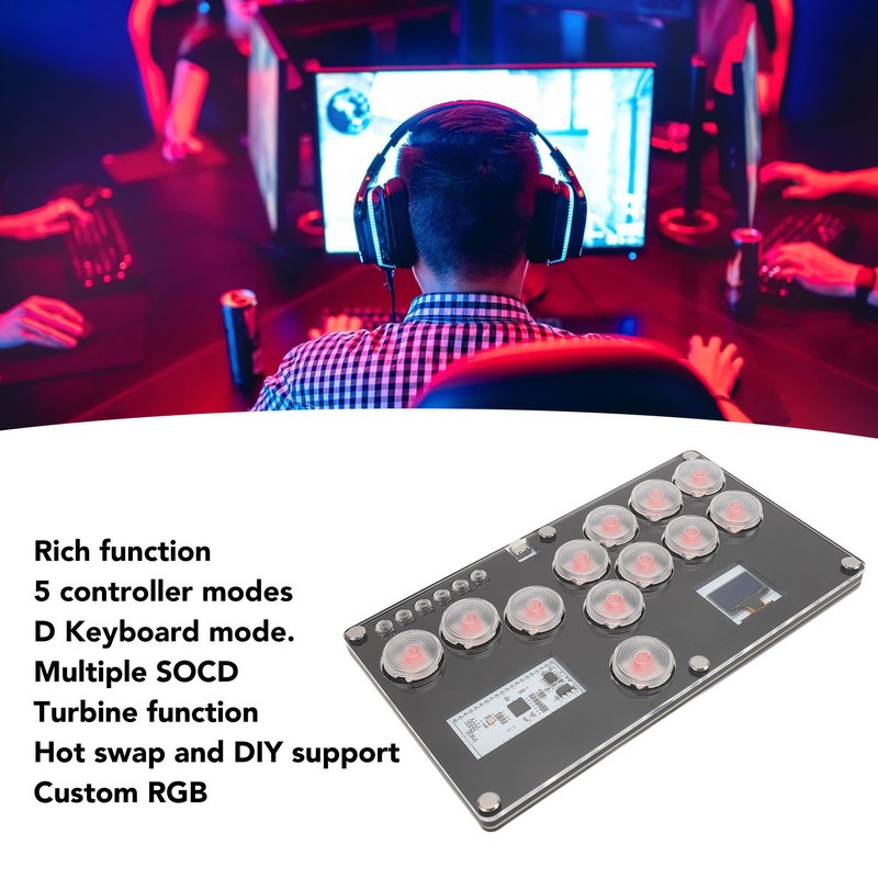 All Button Arcade Controller 12 Keys Supports Hot Swap and