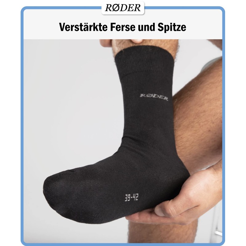 RØDER Premium Business Socken Herren 9er Pack Elastische, bequeme schwarze