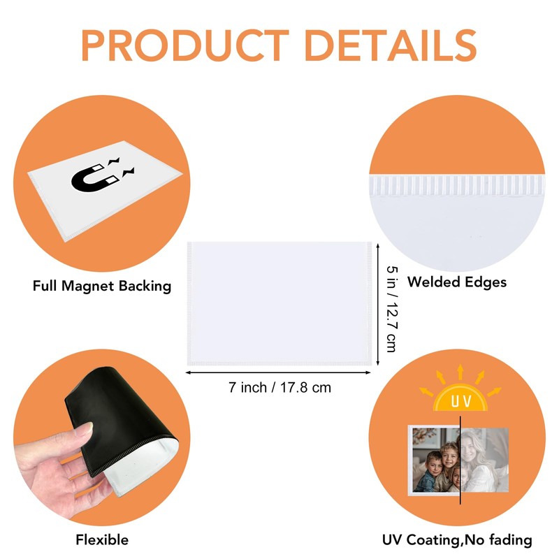 KKJCXY Magnetic Picture Frame, Holds 5X7 Inches Pictures, Reusable White