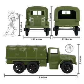 TimMee Processed Plastic Deuce and a Half Tim Mee Army Men 2.5 Ton Cargo Trucks