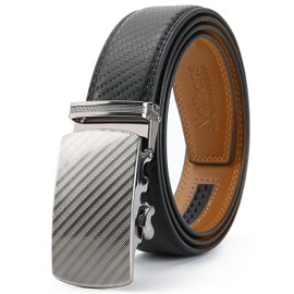 Nelbons Men's Belt Ratchet Automatic Belt for Men 35 mm 1 3/8 Inch Wide Leather Belt, c-black02