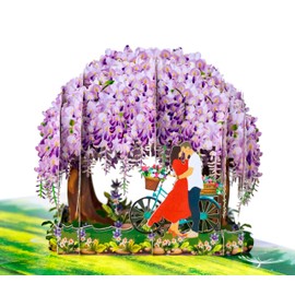 Cutpopop Wisteria Anniversary Cards - 3D Card Love, Wedding Card, Valentine's Card, Wedding Anniversary, Birthday Card Wife for Husband, Wife, Her, Her, Couple (Wisteria Couple) US8-LO177DE