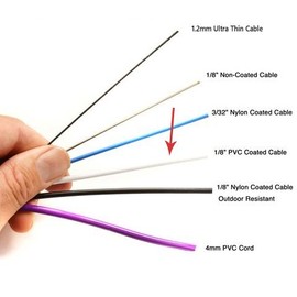 Replacement Freestyle Jump Rope Cable - 1/8" Thick Flexible PVC Coated Cord with Stainless Steel Core - White / 10ft Long - Elite Jumps Ropes - Fits Elite Surge 2.0 and Pro Freestyle Ropes