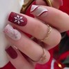 Christmas Press on Nails Medium Square Fake Nails Matte False