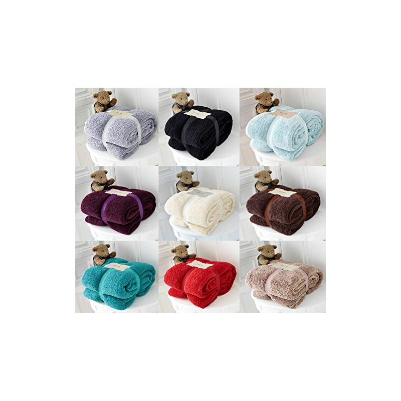 Hachette Teddy Fleece Throw Blanket Soft Warm Throw Over Sofa