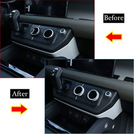 CHEYA Aluminum Alloy Car Interior Air Conditioning & Volume Adjustment Knobs Decorative Cover Trim for Land Rover Defender 110 2020 Accessories (Silver)