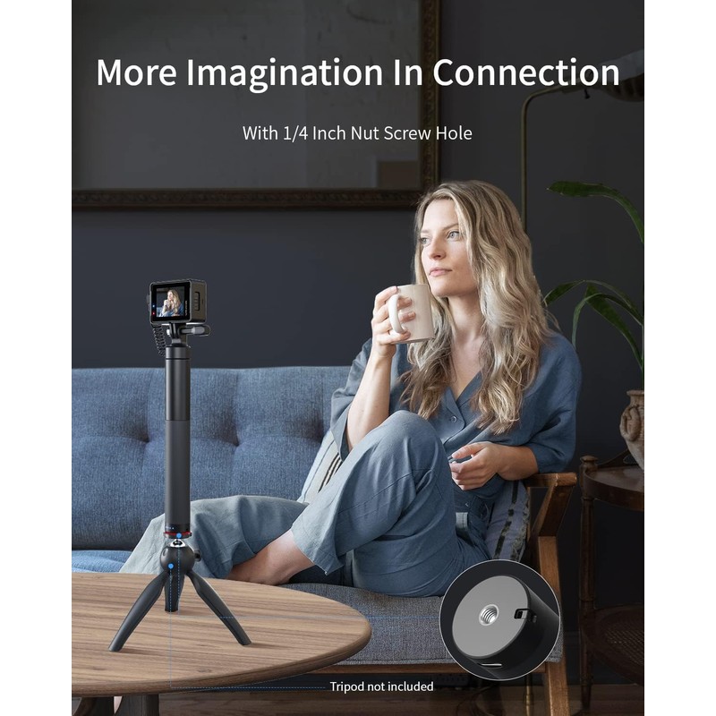 WOLFANG Action Cam Selfie Stick lädt Ihre Action-Kamera mit 2600