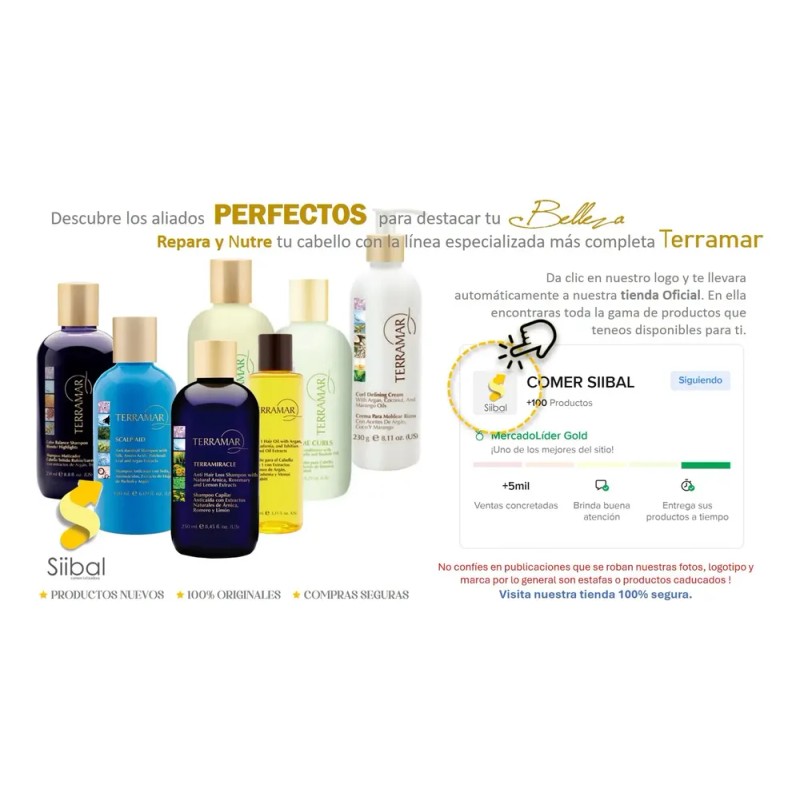 Shampoo Anticaspa Con Seda, Pachuli, Argán Terramar / 180 Ml