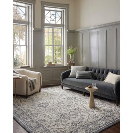 Loloi Magnolia Home by Joanna Gaines x Gigi Ivory/Blue 2'-7" x 7'-6" Runner Rug