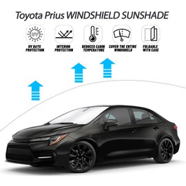 D-Lumina Windshield Sun Shade for 2016-2022 Toyo-ta Prius Hatchback Accessories (NOT for Prius C/Prius V), Front Window Sunshade Sun Visor Protector Block UV Rays Heat, Foldable 2 Layers 210T Material