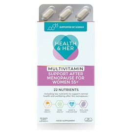 Health & Her Multivitamin Tablets for Women 55+ and Postmenopausal, with 22 Key Nutrients, Vegan & Gluten Free, 30-Day Supply, 60 Tablets