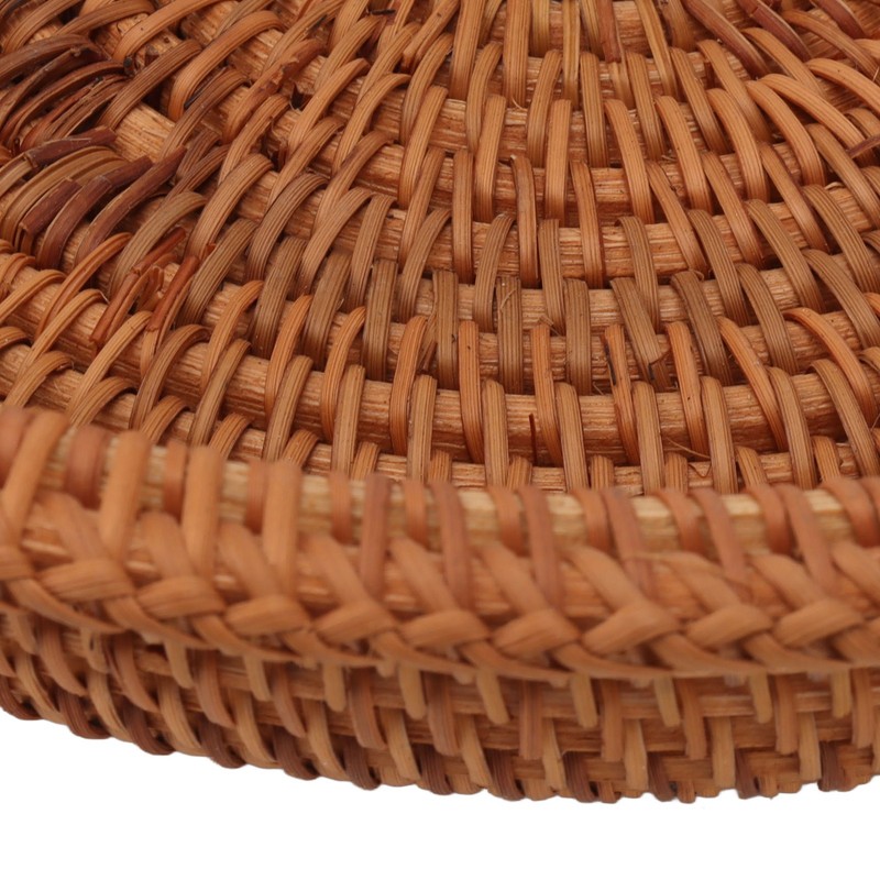 2 PCS Round Rattan Basket Unique Texture Hand Woven Process
