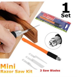 FZLANQ Garden DIY Mini Hand Saw Model Craft Set, Exquisite Mini Razor Saw Kit Handle Ideal Tool Blade Model Tools for Cutting Wood, Plastic and Metal