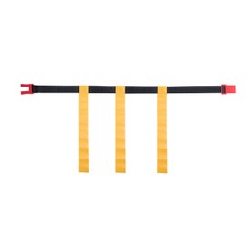Champion Sports Adjustable Magnetic Flag Football Belts: Flag Football Belt Set - Adjustable Flag Football Belts with Magnet Buckles - Black Belt with 3 Yellow Flags and Buckle - Large Size, 12 Pack