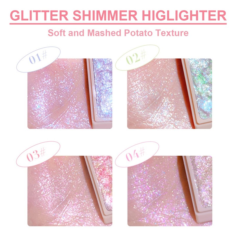 Highlighter Powder Palette, Shimmer Glitter Highlighter, High-End Highlighting Palette, Highlighting