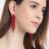 Clearine Tassel Earrings for Women Long Drop Rhinestone Crystal Dangle