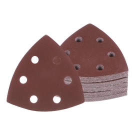 Kozelo 50pcs Mouse Sander Detail Sandpaper - [800 Grit, 3-1/2"] Triangle Hook and Loop Assorted Sanding Pads Sheet for Wood Furniture Polishing Use | 6 Hole, Aluminum Oxide