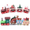 2 Pcs Christmas Wooden Train Mini Wooden Christmas Train Christmas