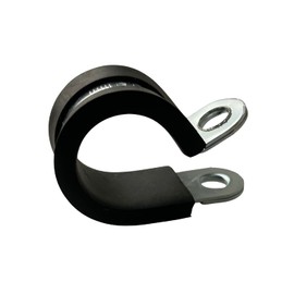 TR W1 Zinc Plated Rubber Lined P Clips Cable Mounting Hose Pipe Clamp- 26mm x5 pieces