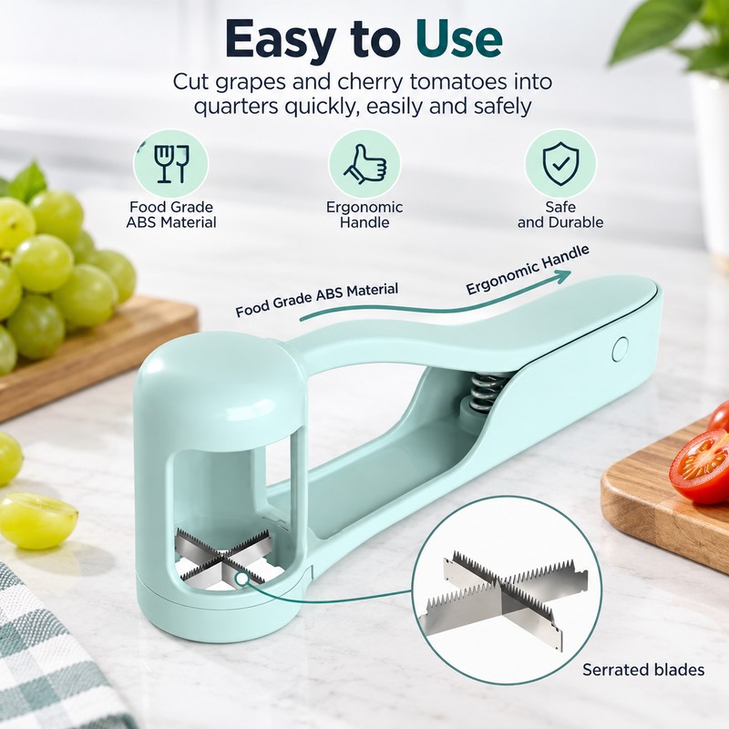 Cherry Tomato Slicer for Quick Food Prep – Manual Fruit
