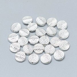 Unbranded Round Spiral 925 Sterling Silver Beads Hallmarked 7.5x2.5mm, Hole:0.7mm.  1 pcs