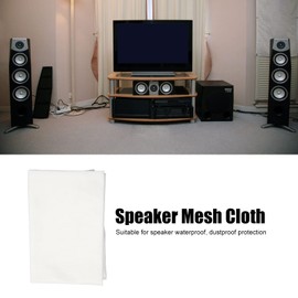ASHATA Speaker Grill Cloth 55.1 x 35.8in Speaker Mesh Cloth Waterproof Breathable Stereo Fabric Speaker Dustproof Sunproof Protective Grille Cover/Protector for Home/Stage Speaker KTV(White)